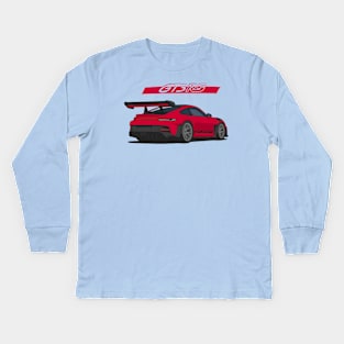 Rear car 911 gt3 rs red Kids Long Sleeve T-Shirt